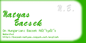 matyas bacsek business card